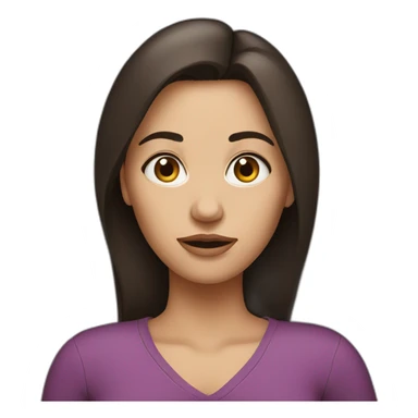 brunette woman cross-eyed sticker