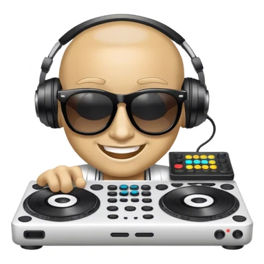 Dj controller cool smile in sunglasses sticker