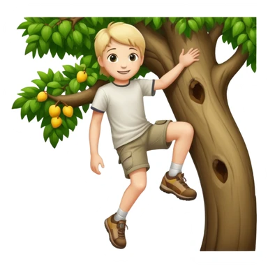 child climbing a tree sticker