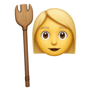 normal emoji with a stick coming from the front sticker