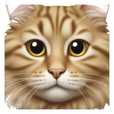 Fluffy tabby cat face with white snout sticker