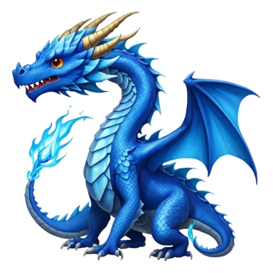 Blue dragon breathing blue fire sticker