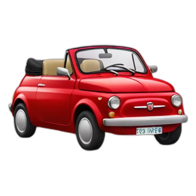 red fiat 500 convertible sticker