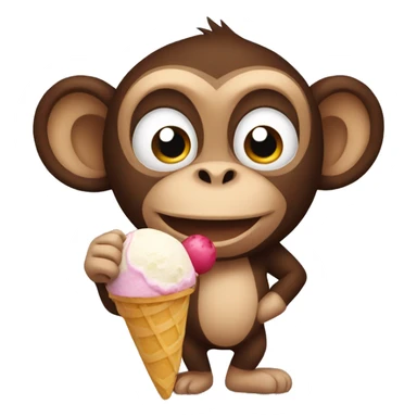 Monkey with icecream sticker