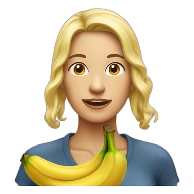 Femme mange banane sticker