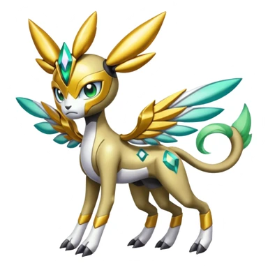 Shiny Colorful Soft Smooth Romantic Tough Cool Big Meloetta-Wargreymon-Pokémon-Digimon-Fakémon-fusion-hybrid-creature sticker