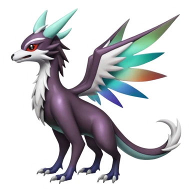 Shiny Noivern-Mightyena-Silvally-Fakémon-hybrid-creature (full body)  sticker