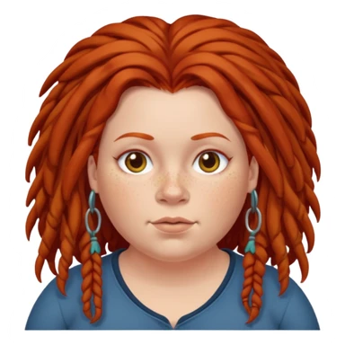 fat redhead woman with dreadlocked hair sticker