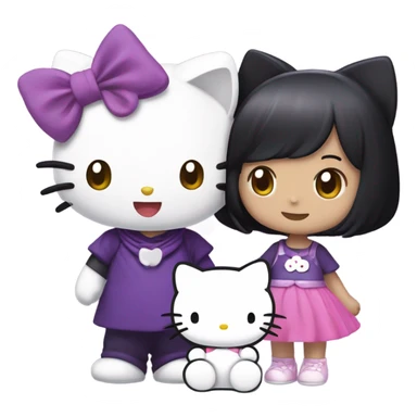 Kuromi purple hello kitty sticker