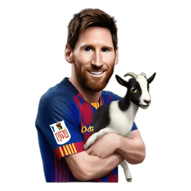 Messi with a goat sticker