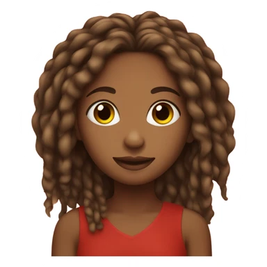 A brown girl with locs that have a red gradient  sticker
