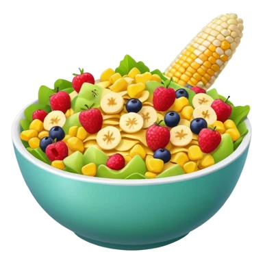 bowl of fruits, salads, corn flakes sticker