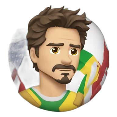 Tony Stark segurando bandeira do Brasil sticker