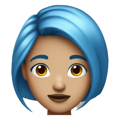 girl with blue hair and mole above lip sticker