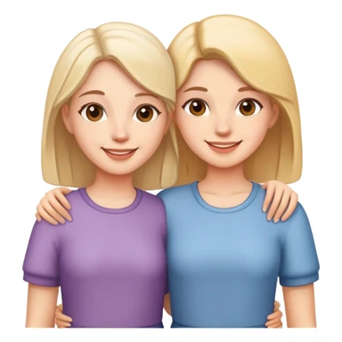 two sisters standing together smiling sticker