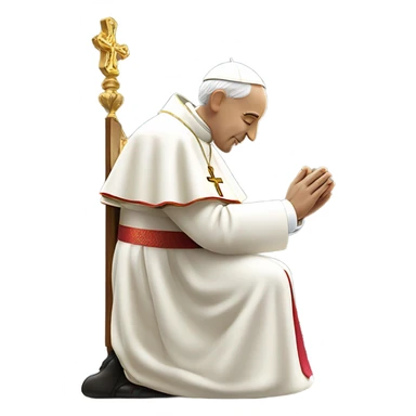Pope in a praying position sticker