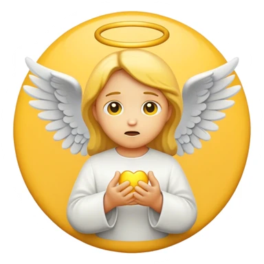 Angel pleading yellow round emoji sticker