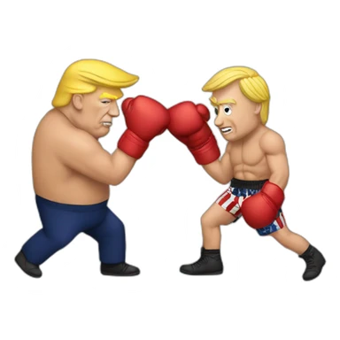 trump boxing with maga fan sticker
