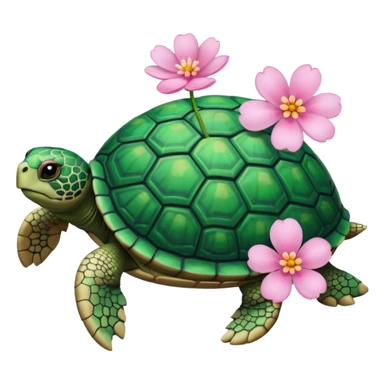 Turtle with blossom sticker