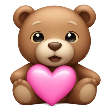 teddy bear with pink heart sticker