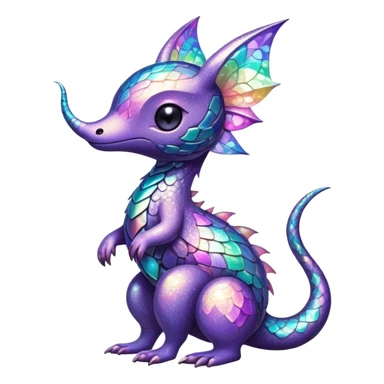 dark-pastel Randomly-colored sparkly exotic Fakémon-creature with random patterns sticker