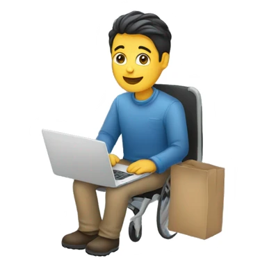 People accessibility with laptop sticker