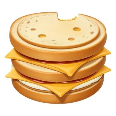 a round uncrustable sandwich with a bite taken out of it sticker