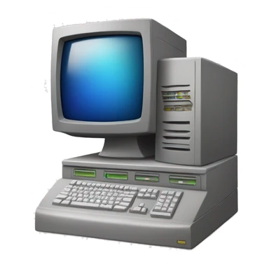 old server computer desktop with clear backgro sticker