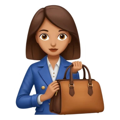italian female with italian fashion style, holding bag sticker