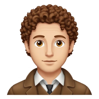 handsome white jewish man with brown curly hair  sticker