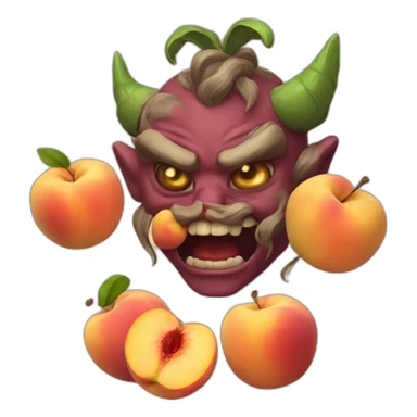 demon with five peaches sticker