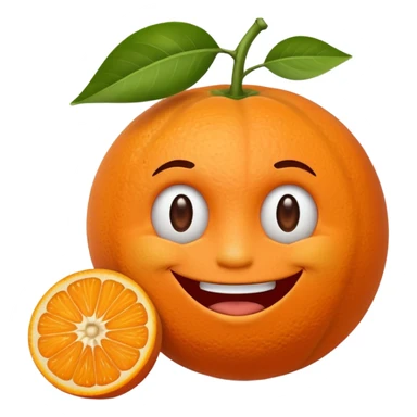 Muscle Orange Fruit Character sticker