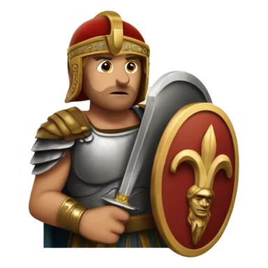 roman warrior showing his ring finger sticker