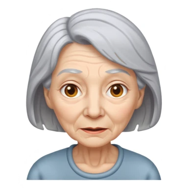 white elderly woman with grey hair sticker