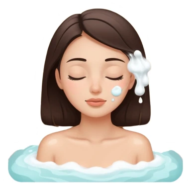 girl brunette getting a deep facial cleansing eyes closed sticker