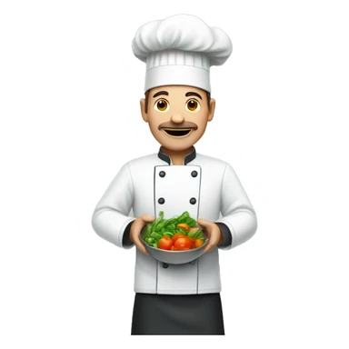 modern chef juggling vegetables sticker