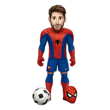 Messi wearing spiderman costume sticker