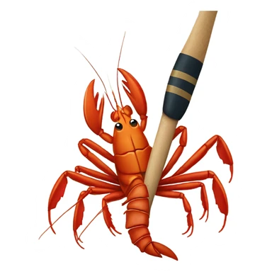 Crayfish with hockey stick sticker