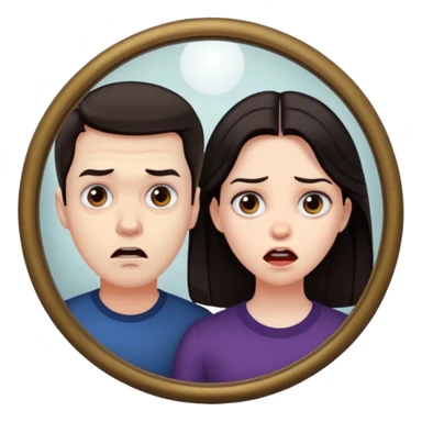 Spooky Man  in mirror behind woman sticker