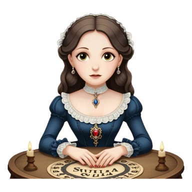 Sarah winchester, the Winchester fortune heiress, sitting att a ouija board sticker