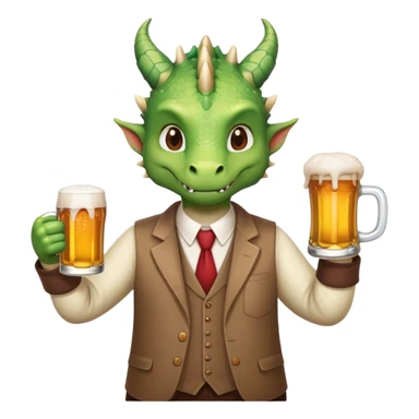 dragon teacher with a beer and a cute outfit sticker