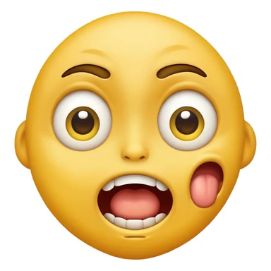 Yellow emoji choking it self/ cring sticker