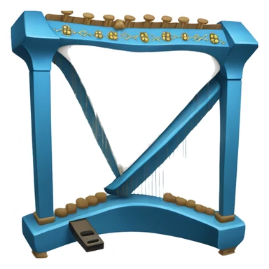 small blue auto harp rectangle sticker