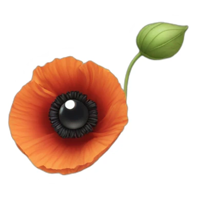 poppy flower with eyes sticker