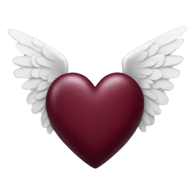 Burgundy heart with wings sticker