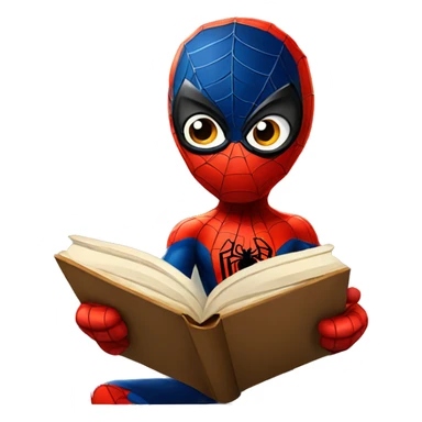 Cute Spiderman reading a book  sticker