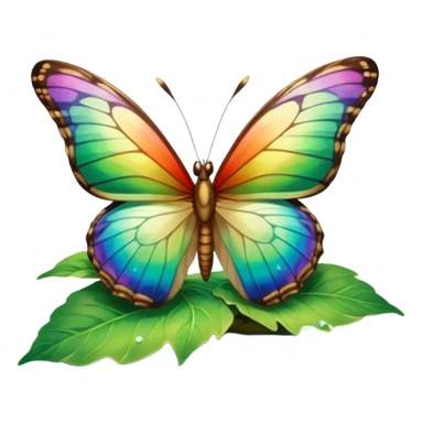 rainbow butterfly on river bank sticker