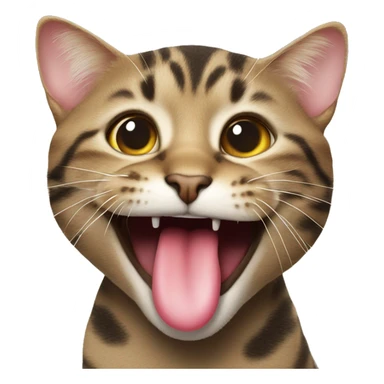 cat sticking out tongue from side of mouth happy sticker