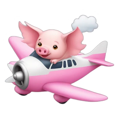Flying pig in a plane sticker