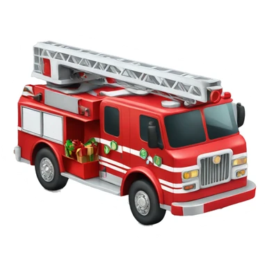 Firetruck with Christmas decorations sticker